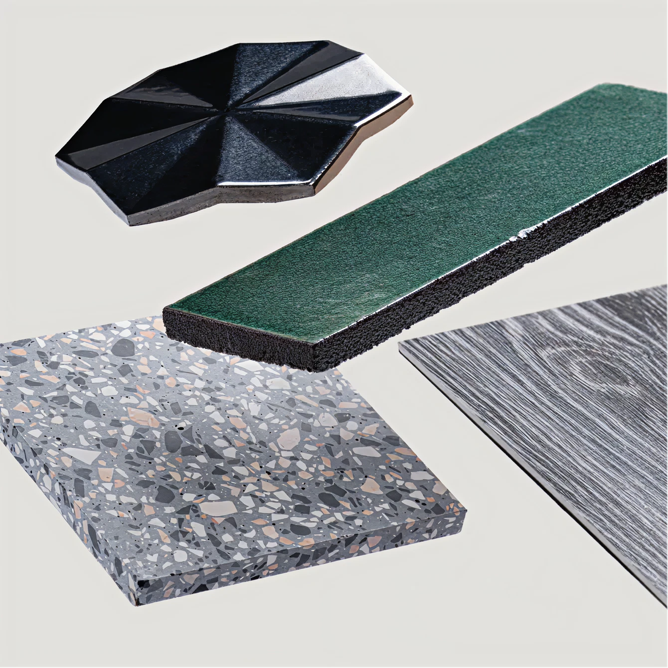 tiles falling against white background